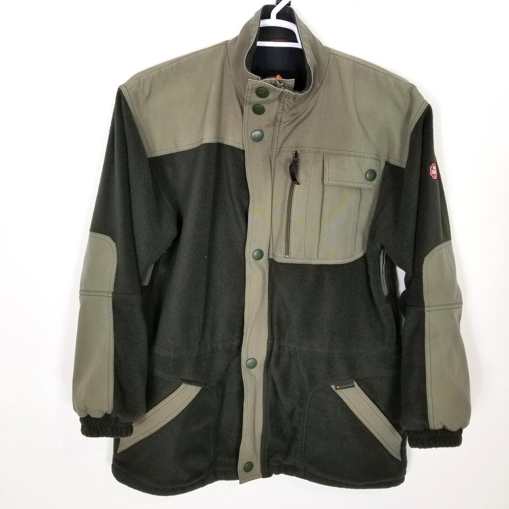 Laksen Men Fleece Jacket Sz L Green Wind Stopper Country Shooting Hunting Zip Up